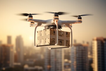 In a display of cutting-edge innovation, a drone embarks on a cargo delivery mission, underscoring the transformative impact of automation on the delivery industry.