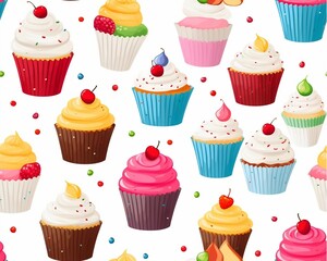 Seamless Pattern Cup cakes
