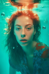 portrait of a woman under the water