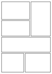 Manga storyboard layout A4 template for rapidly create papers and comic book style page 15