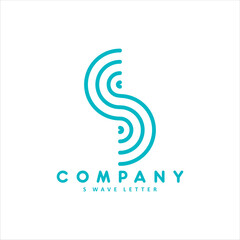 S Wave Letter Vector Logo in Geometric Style