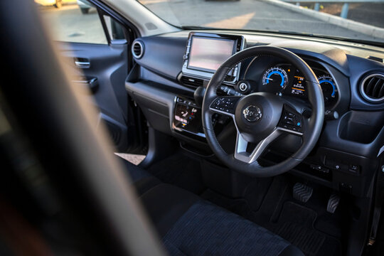 KRASNOYARSK, RUSSIA - July 6, 2023: Black Nissan Dayz