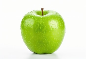 green apple on white background isolated