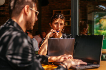 Tired business people