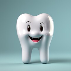 A tooth with a smile on it's face. Digital image.