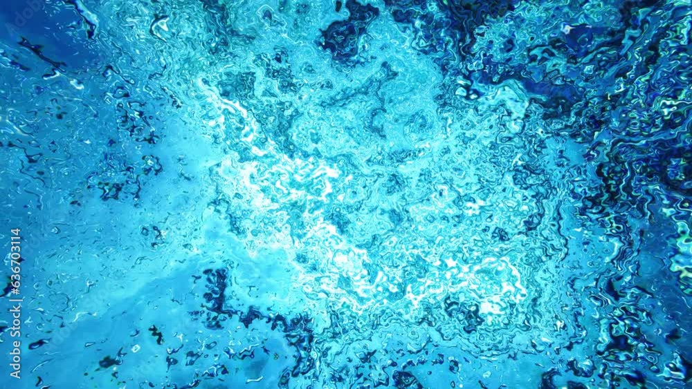 Wall mural underwater looking up abstract background 4k loop features liquid movement similar to looking at bub