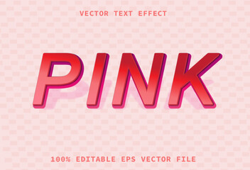 Editable text effect pink modern lettering typography font style
