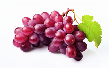 bunch of red grapes on the white background