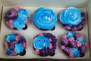 Valentine's Day Cupcakes in a Gift  Box with Anniversary and Birthday