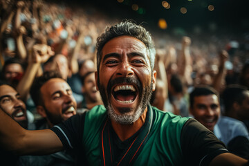 Moroccan football fans celebrating a victory 