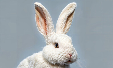 Obraz premium White Easter Rabbit Isolated in bright background