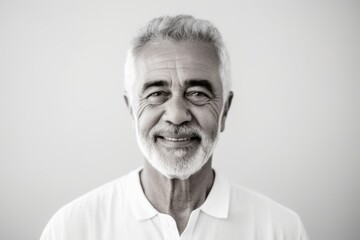 Obraz premium Portrait of a senior man with grey hair and a white shirt