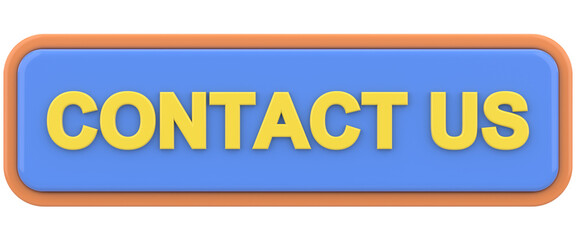 Contact us button. 3D illustration.