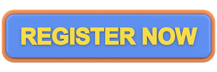 Register now button. 3D illustration.