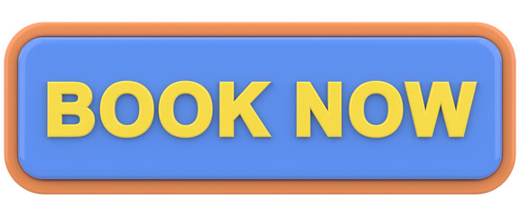 Book now button. 3D illustration.