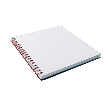 Open notepad side view, isolated on white transparent background, png