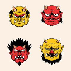 Japanese Mythology Character Sticker Collection with Traditional Style