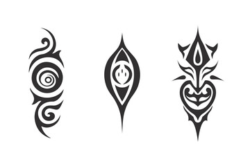 cool tattoo set of three vector design