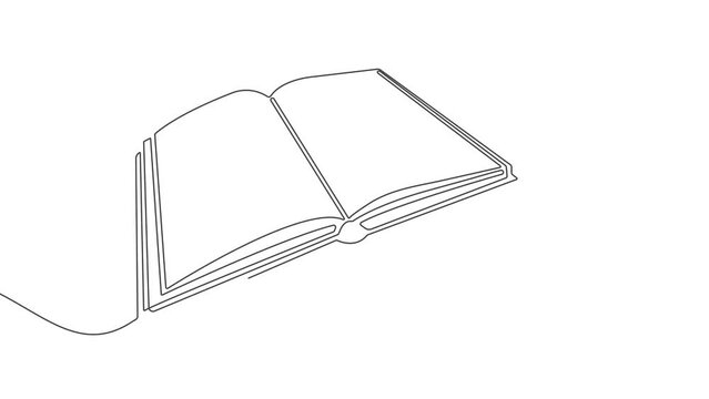 Book.One line drawing.Education concept.
