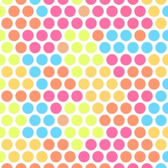 Seamless pattern with colorful polka dots. illustration.