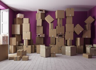 a room with a huge number of boxes.