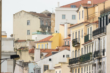 Fototapeta na wymiar Small European houses in the old town of Portugal