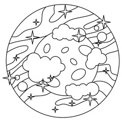 children's educational game. logical tasks. coloring book. rockets. robot. planet.