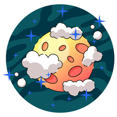 children's educational game. picture. illustration. children's illustration. fire truck. rockets. robot. planet. space