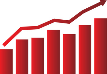 Creative Abstract Concept Digital Growth Chart on White Background