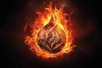 Art & Illustration,a logo that matches the flaming background,Generate Aİ