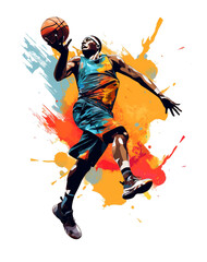 basketball player with a ball