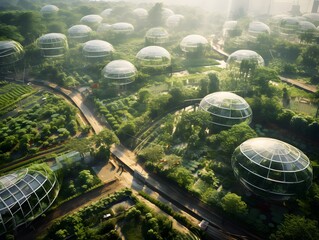 Regenerative agriculture or urban farming in the city created with Generative AI	