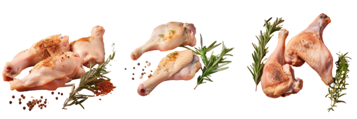 Seasoned raw chicken leg