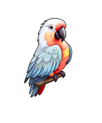Colorful Parrot In Cartoon Style