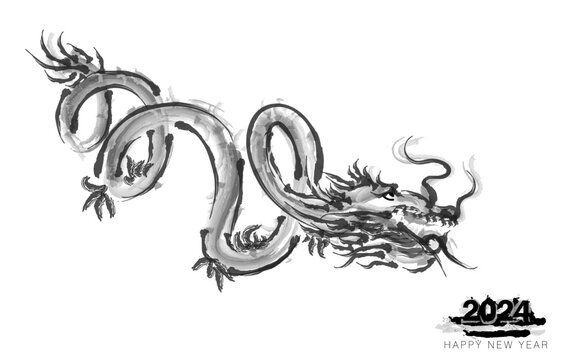 An abstract vector illustration for Chinese Dragon New Year 2024