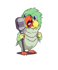 Comic Bird Rocks The Microphone - Bunte