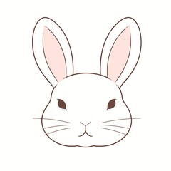 Fototapeta premium Cute rabbit linear, rabbit illustration isolated on white background, cute bunny