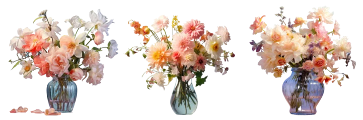 Foto op Aluminium Floral arrangement in transparent vase on dinner table © TheWaterMeloonProjec