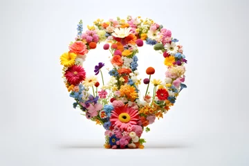 Fotobehang A peace sign formed by colorful flowers © AGSTRONAUT