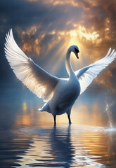 swan in the sky