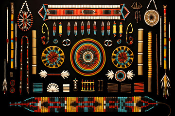 A collection of traditional Native American beadwork pattern