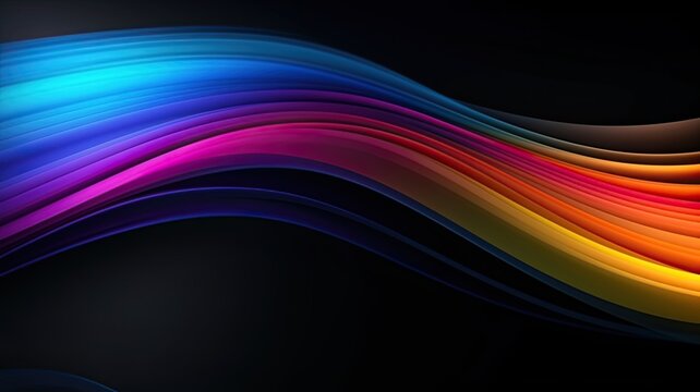 Abstract background with rainbow color shape on black background
