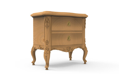 wooden furniture isolated on white background