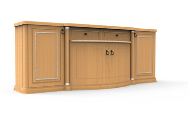 wooden furniture isolated on white background