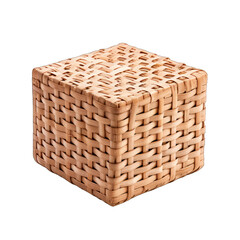 Rattan basket isolated on transparent background