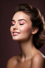 Striking Portrait of Woman with Luminous Skin - Expert Beauty Services and Cosmetic Products Promotional Image