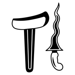 Keris traditional weapon from indonesia icon vector on trendy style for design and print