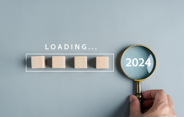 Loading progress from 2023 to 2024 to countdown merry christmas and happy new year, Planning and...