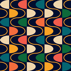 pattern in the style of the 60s. Geometric groovy pattern