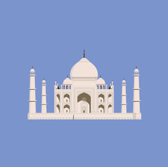 Taj Mahal vector illustration. Famous landmark in India. World famous landmarks. Tourism concept.